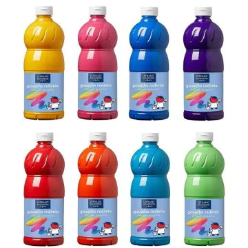 Gouaches liquides 1000 ml Assortiment de couleurs LEFRANC