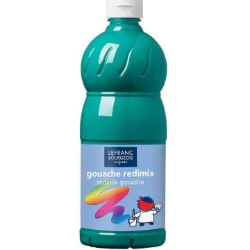 LEFRANC : Gouache liquide Vert émeraude - 1000 ml peinture