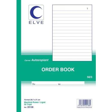 LIGNE Carnet autocopiant Tripli - 297 x 210 mm Manifold 22138 Elve Modèle