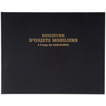 Livre de police automobile  Registre d'objets mobiliers garagistes et VO 4441E Exacompta