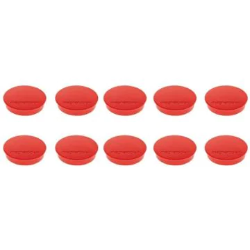 Photo Lot de 10 Aimants ronds - 20 mm - Rouge : MAGNETOPLAN 1664606