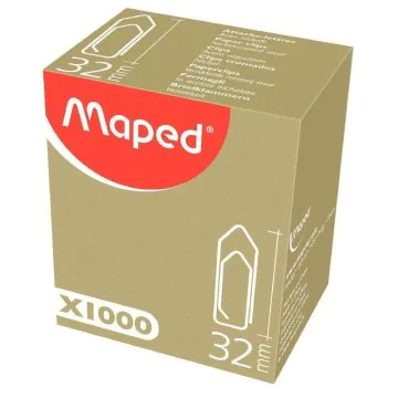 Boite de 1000 trombones en acier - 32 mm : MAPED Visuel