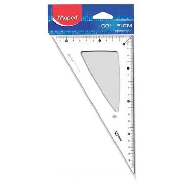 Equerre Cristal - Hypoténuse de 210 mm - 60 ° MAPED 