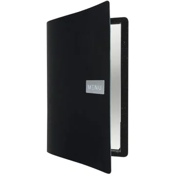 Protège-menus A4 - Noir - Cuir : SECURIT Ego Photo