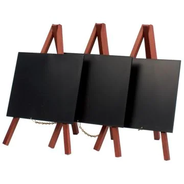 Ardoise de Table - 150 x 15 x  260 mm - Support Acajou SECURIT MINI image