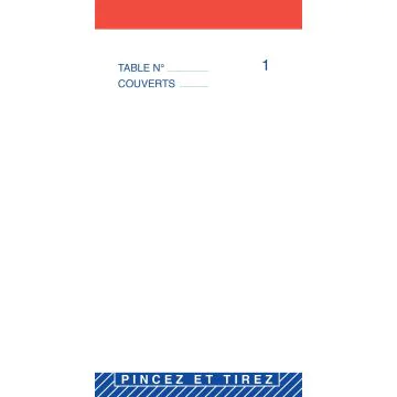 Blocs MAITRE D'HOTEL Commande Restaurant - 150 x 75 mm 2222 ELVE Modèle