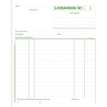 Bon de LIVRAISON Carnet autocopiant Dupli - 210 x 180 mm EXACOMPTA 13160E