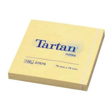 Bloc-Notes repositionnables - Jaune - 76 x 76 mm TARTAN 