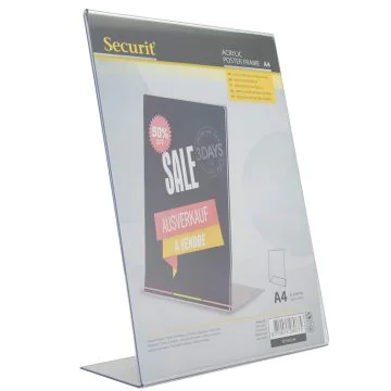 Présentoir de table incliné A4 - 210 x 297 mm : SECURIT Photo