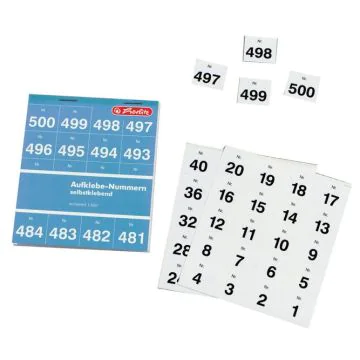 Photo HERLITZ : Etiquettes numérotées de 1 à 500 - Noir/Blanc 00791871