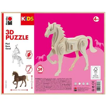 Photo Puzzle 3D en bois - Cheval MARABU KIDS