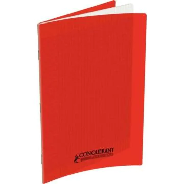 Photo Cahier Séyès / Grands carreaux Rouge - Polypro - 96 pages - 210 x 297 mm CONQUERANT :