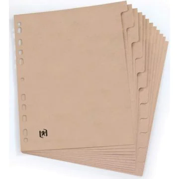 Photo Jeu de 12 intercalaires neutres - 210 x 297 mm - Beige OXFORD Touareg