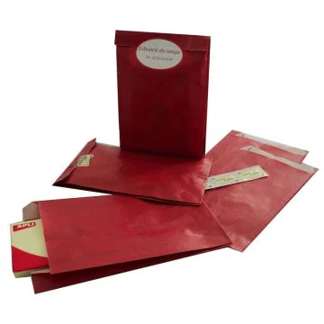 Pochette d'emballage en papier - 180 x 320 mm - Kraft Rouge AGIPA 