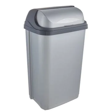Photo Poubelle avec couvercle - 50 litres - Argent/Gris KEEEPER Rasmus