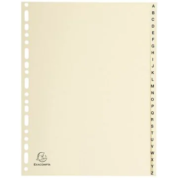 Photo Jeu de 26 Intercalaires alphabétiques en carte - 225 x 297 mm - A4 EXACOMPTA Image