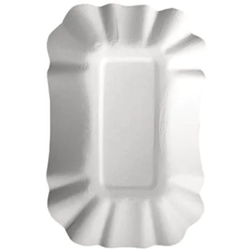 Photo Barquette à frites rectangulaire - 90 x 140 x 30 mm PAP STAR Pure