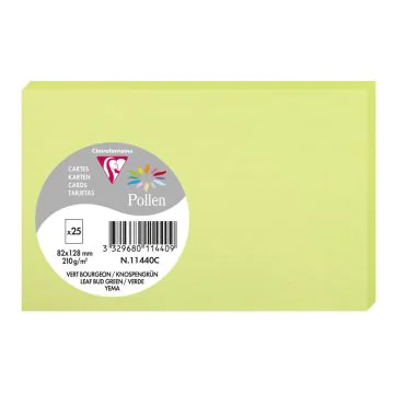 Photo Carte en papier - 82 x 128 mm - Vert Bourgeon : POLLEN Lot de 25 