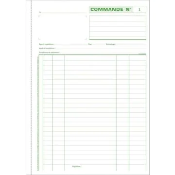 BON DE COMMANDE Carnet Tripli 297 x 210 mm 13107E Exacompta