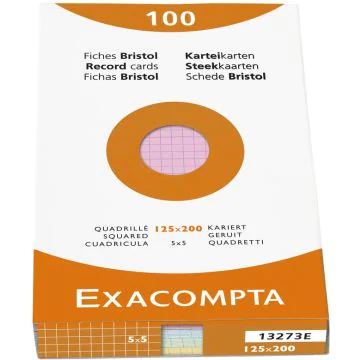 Photo Fiches Bristol quadrillées - 125 x 200 mm - Assortiment EXACOMPTA Image