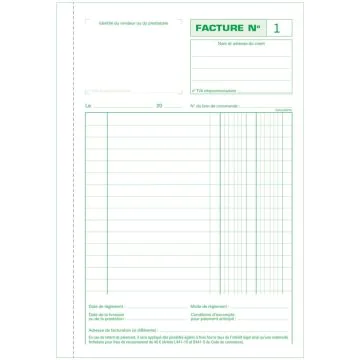 Photo FACTURES Carnet 210 x 148 mm - Autocopiant Dupli EXACOMPTA