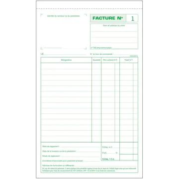 Photo FACTURES Carnet autocopiant Dupli - Collé en tête - 220 x 135 mm EXACOMPTA 