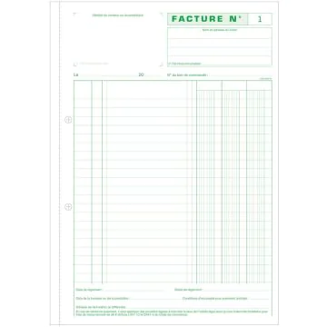 Photo FACTURE sans TVA - Carnet autocopiant Dupli - 297 x 210 mm EXACOMPTA