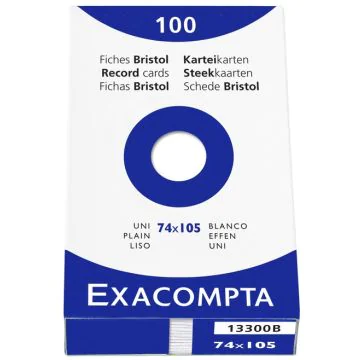 Photo Fiches Bristol unies - 74 x 105 mm - Blanc EXACOMPTA Image