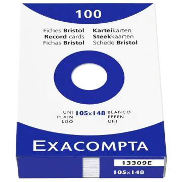 Photo Fiches Bristol unies - 105 x 148 mm - Blanc EXACOMPTA Image