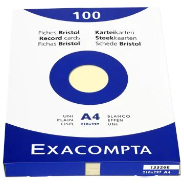 Photo Fiches Bristol unies - 210 x 297 mm - Jaune EXACOMPTA Image