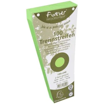 Intercalaires trapézoïdales - 240 x 105 mm - Vert : EXACOMPTA Forever Lot de 100
