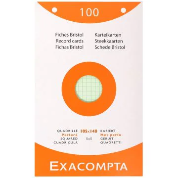 Photo Fiches Bristol quadrillées et perforées - 105 x 148 mm - Assortiment EXACOMPTA Image