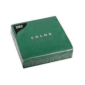 Photo Lot de 50 serviettes de table unies - Vert foncé PAP STAR Restaurant 14226