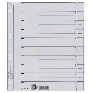 Photo Intercalaires en carton - 240 x 300 mm - Gris : LEITZ Lot de 25 - 1650-30-85