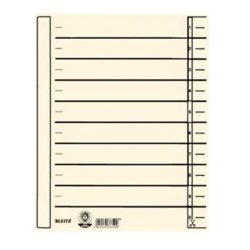 Photo Lot de 100 Intercalaires en carton - 240 x 300 mm - Chamois : LEITZ - 1657-00-11