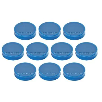 Photo Lot de 10 Aimants ronds Ergo - 30 mm - Bleu : MAGNETOPLAN 1664014
