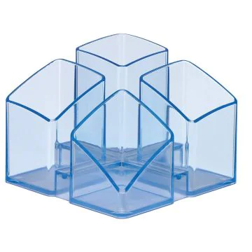 Photo Pot à crayons 4 compartiments - SCALA - Bleu transparent : HAN 17450-26