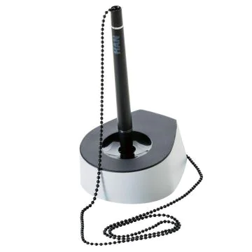 Photo Porte-stylo avec chaînette chromée - Gris clair / Noir : HAN 1770-31