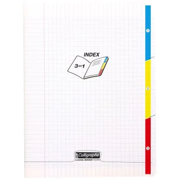 Photo Cahier Séyès 96 pages - 3 index - 170 x 220 mm CALLIGRAPHE Polypro
