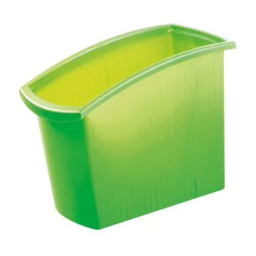 Corbeille à papier rectangulaire 18 litres - Vert translucide : HAN MONDO 1840-60