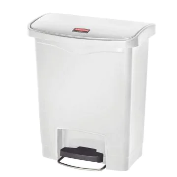Photo Poubelle à pédale avec couvercle Blanche 30 litres 1883555 RUBBERMAID