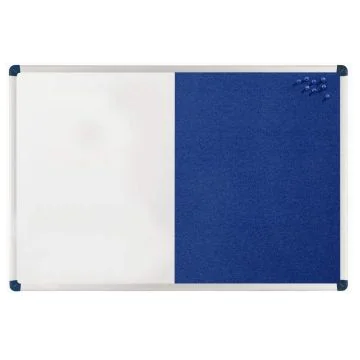 Photo Tableau duo blanc magnétique et feutrine bleue - 900 x 600 mm : NOBO 1902257