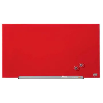 Photo Tableau magnétique en verre - Rouge - 677 x 381 mm : NOBO Diamond 1905183