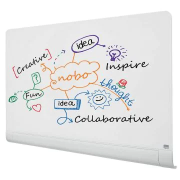 Photo Tableau design en verre - Blanc - 1260 x 711 mm : NOBO Diamond 1905192