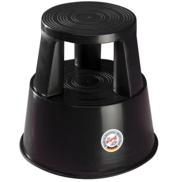 Photo Tabouret marche pied à roulettes - Noir WEDO