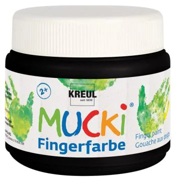 Photo KREUL : Gouache aux doigts  MUCKI - 150 ml - Noir 23112