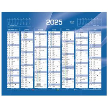 Calendrier de Banque 2025 - 550 x 405 mm QUO VADIS 238025Q Décembre à Juin