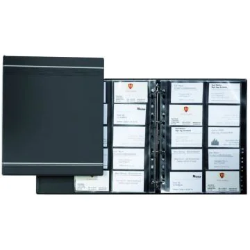 Photo Classeur à anneaux 400 cartes de visite - PVC anthracite DURABLE Visifix
