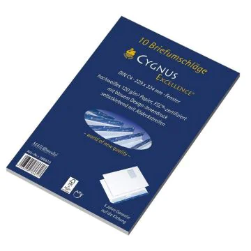 Photo Enveloppes autocollantes sans fenêtre - 229 x 324 mm : MAIL MEDIA Cygnus Excellence Lot de 10 (286600) 