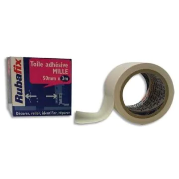 Photo RUBAFIX : Ruban adhésif  toile - Blanc - 50 mm x 3 m